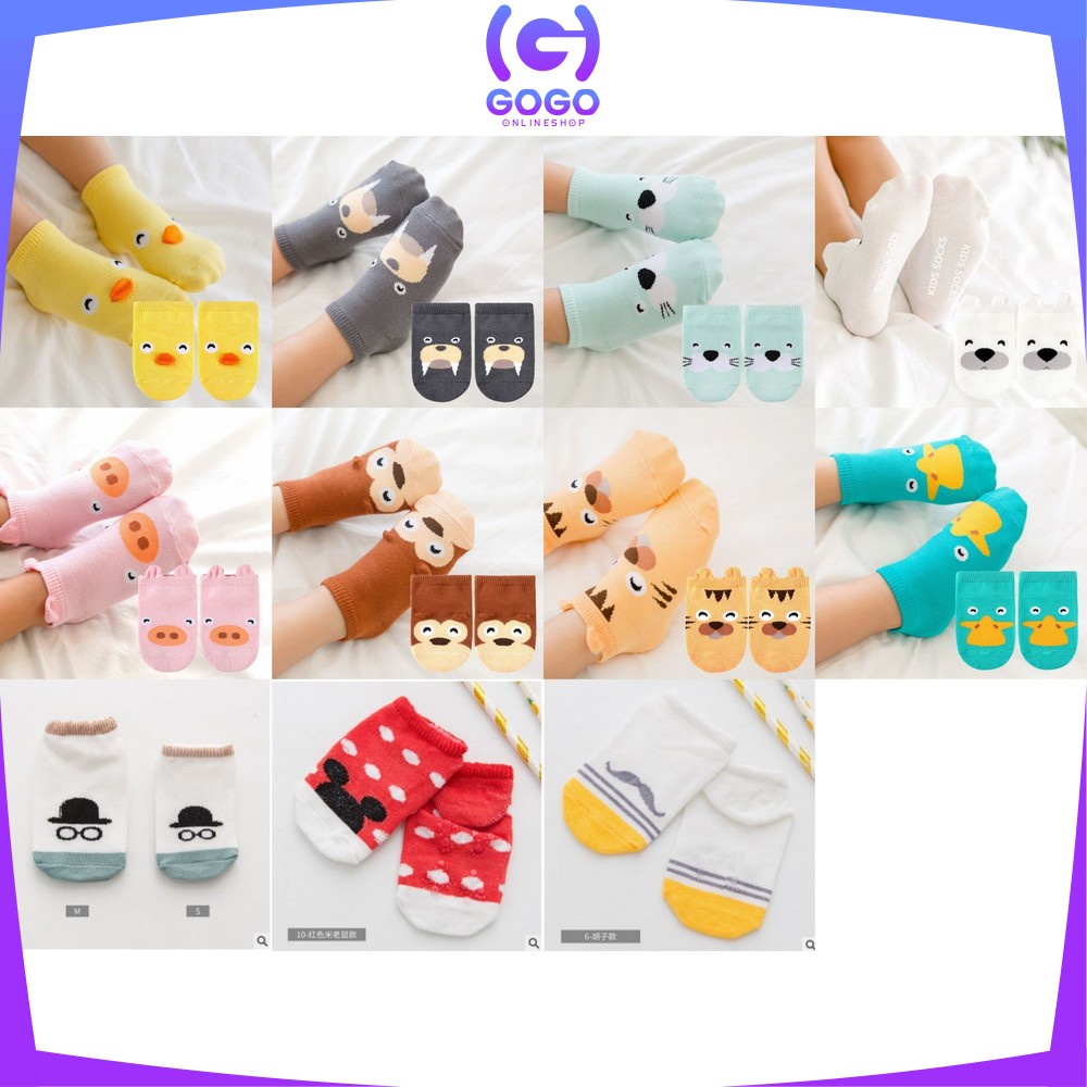 GOGO-P11-P14 Kaos Kaki Pendek Anak Bayi Bahan Katun Kaus Kaki Karakter Lucu Model Korea Import Murah