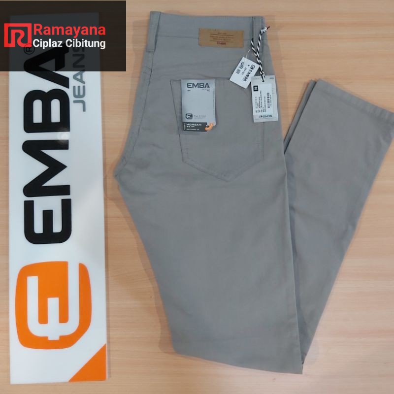 Emba Chinos Slimfit Pria / Celana Emba Pria Original Abu Cream(L Brown) / Ramayana Cibitung