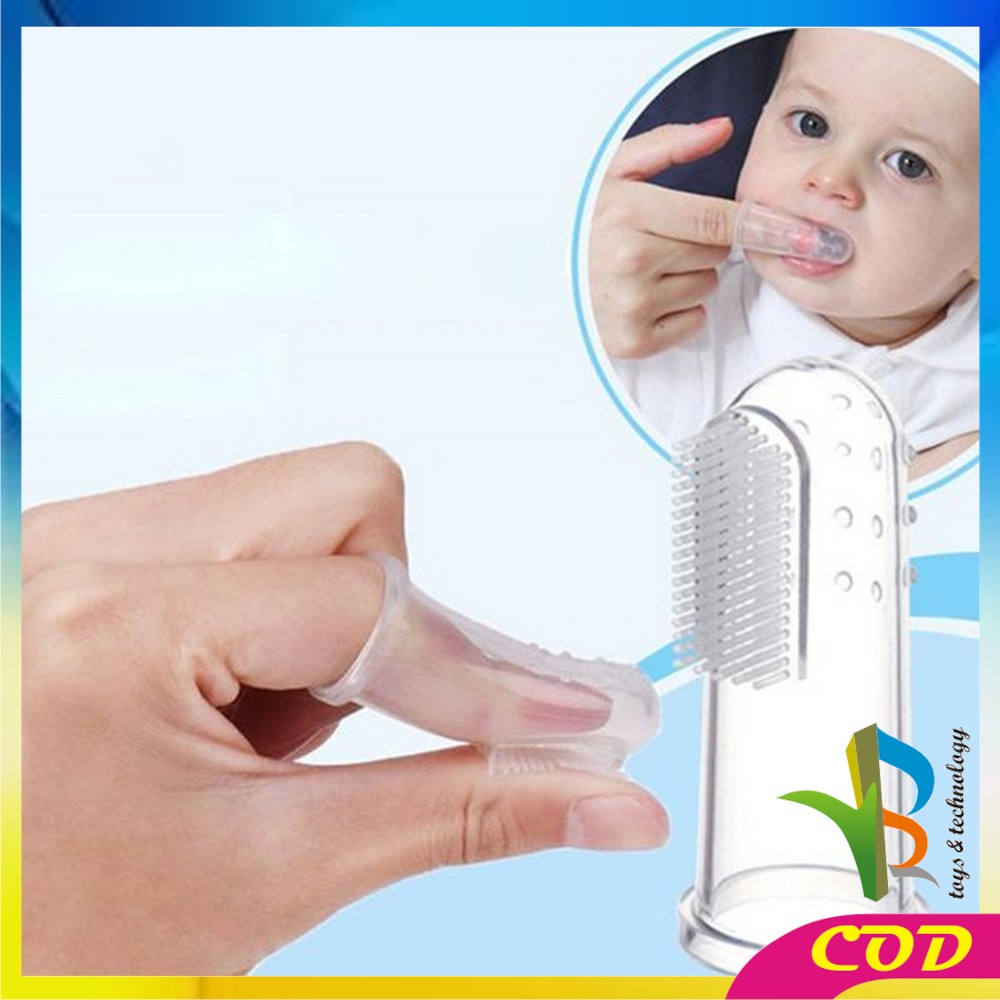 RB-C41 Sikat Gigi Jari Bayi Bahan Silikon Lembut Pack OPP Pembersih Gigi Newborn Finger Toothbrush