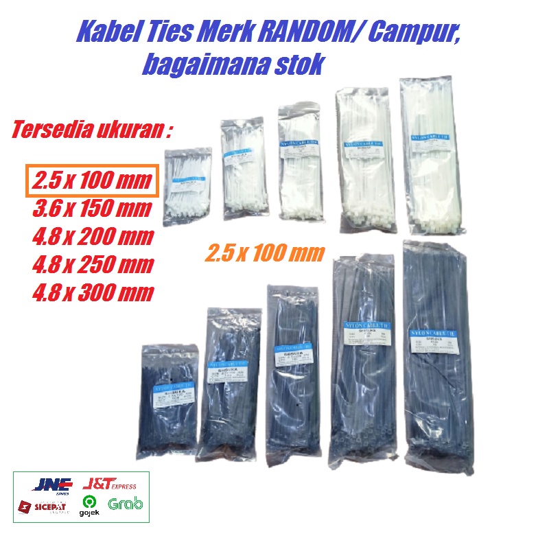 Kabel Tis Ties Cable Tie Tali Ripet 100mm 100 mm 10cm