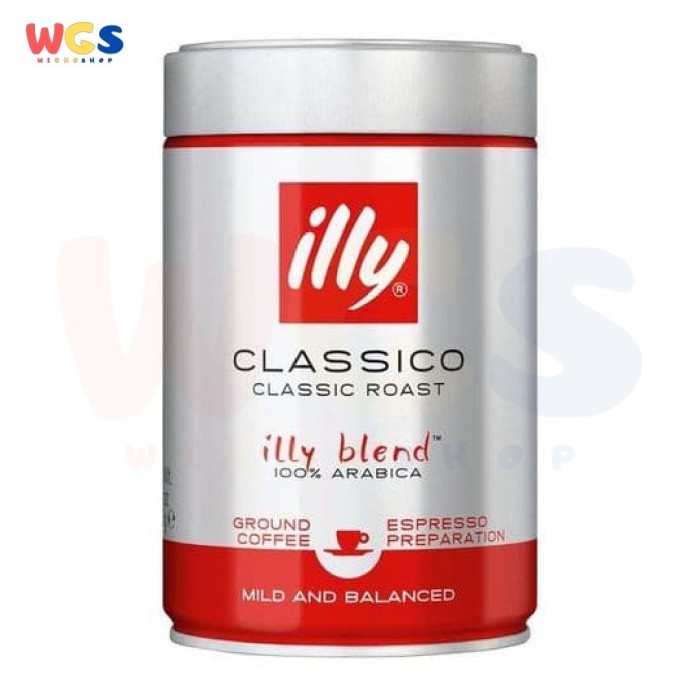 

ILLY CLASSICO CLASSIC ROAST 100% ARABICA GROUND ESPRESSO COFFEE 250G