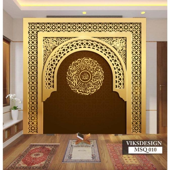 Cetak Wallpaper Untuk Dinding Lembab Wallpaper 3D Mihrab Mushola Mewah