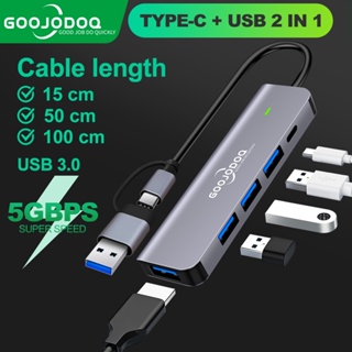 GOOJODOQ USB Hub 3.0 Type C Adaptor Laptop for Macbook Accessories Extension PD Charger Port