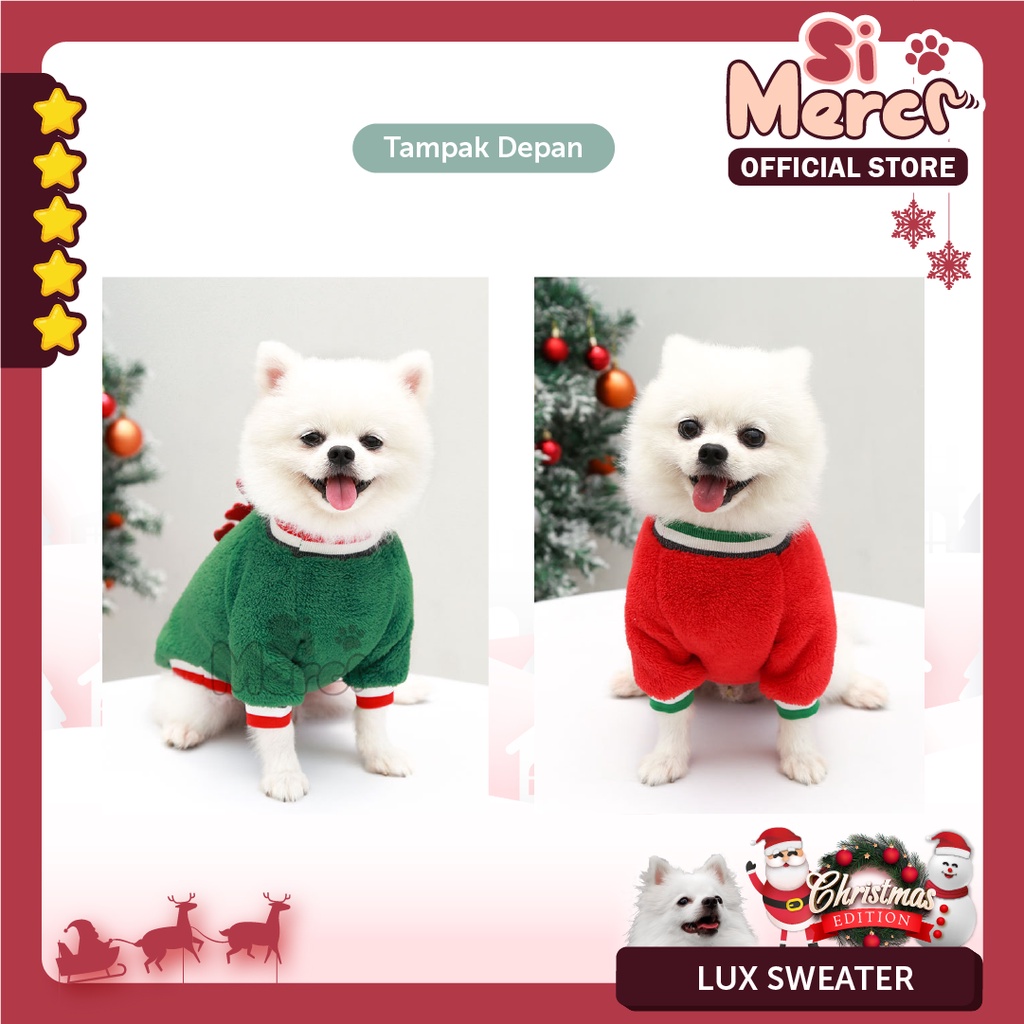 Baju Anjing Kucing Hewan Hoodie Natal / Baju Sweater Anjing Natal / Pet Clothes For Christmas Premium