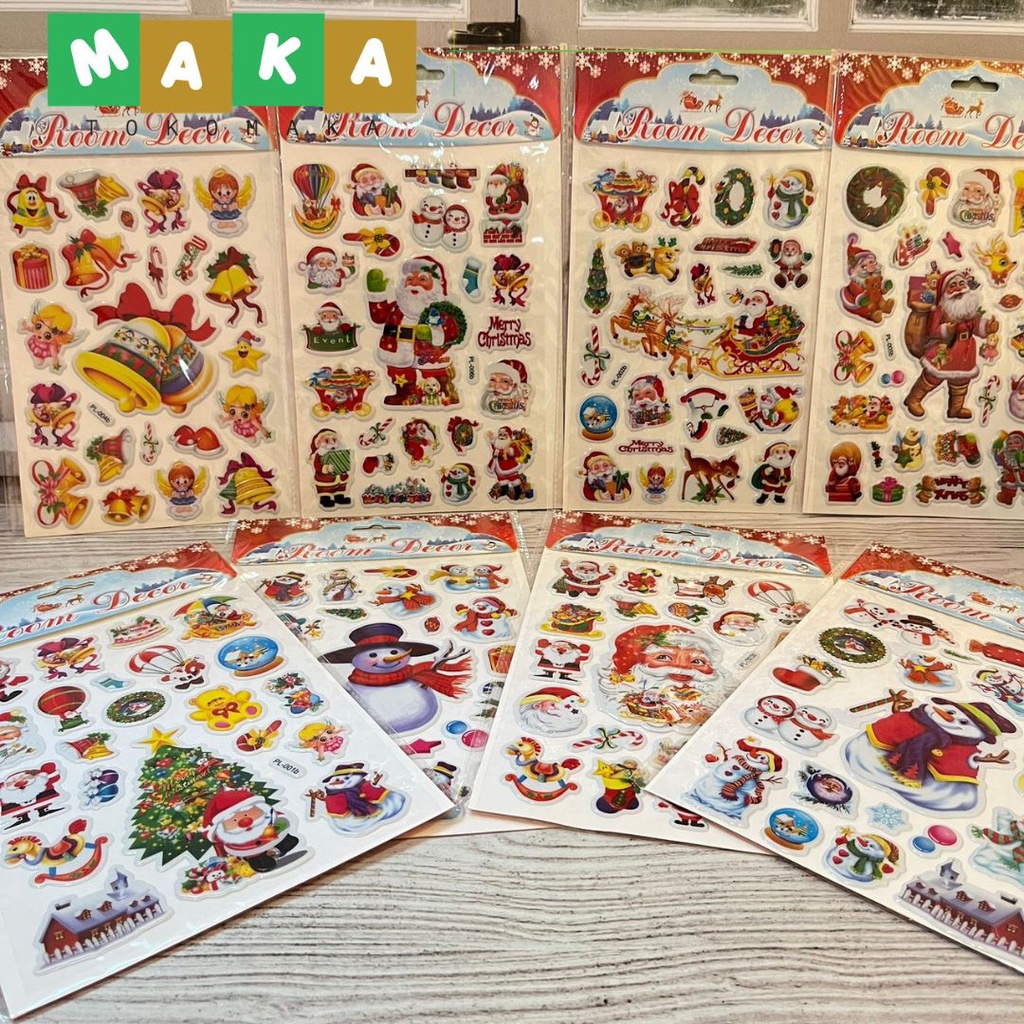 

sticker decor natal sticker anti bekas stiker tidak meninggal bekas sticker chrismast pernak pernik natal