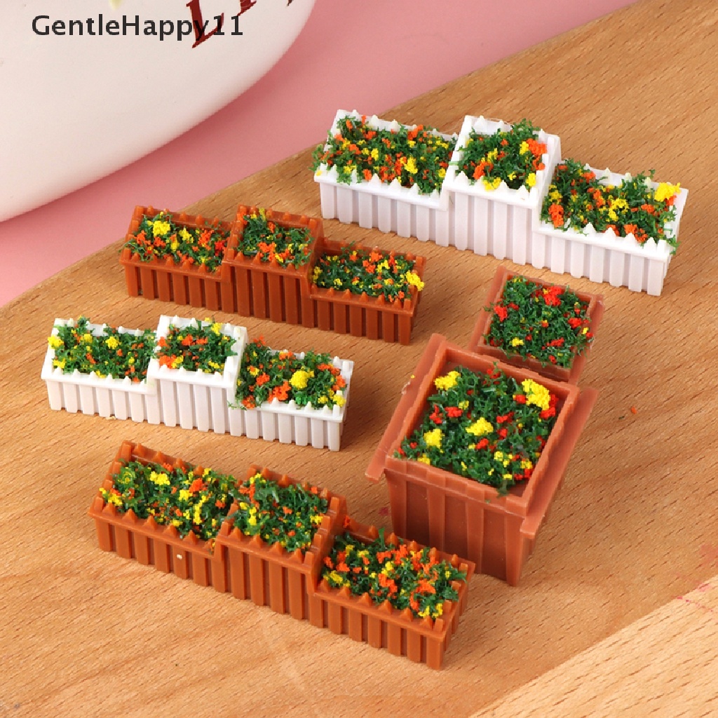 Gentlehappy 1: 12bunga Miniatur Rumah Boneka Bed Model Pot Bunga id