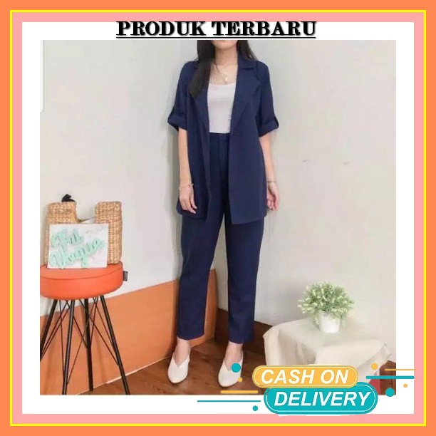 Setelan Setcel One Set Piyama Baju Tidur 3In1 Wanita Dewasa Cp Spandek Import Lengan Pendek Oversize