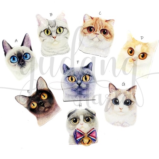 Pin`Akrilik Kepala Kucing Bros Tas Motif Head Cat Simple Unik GH 208516