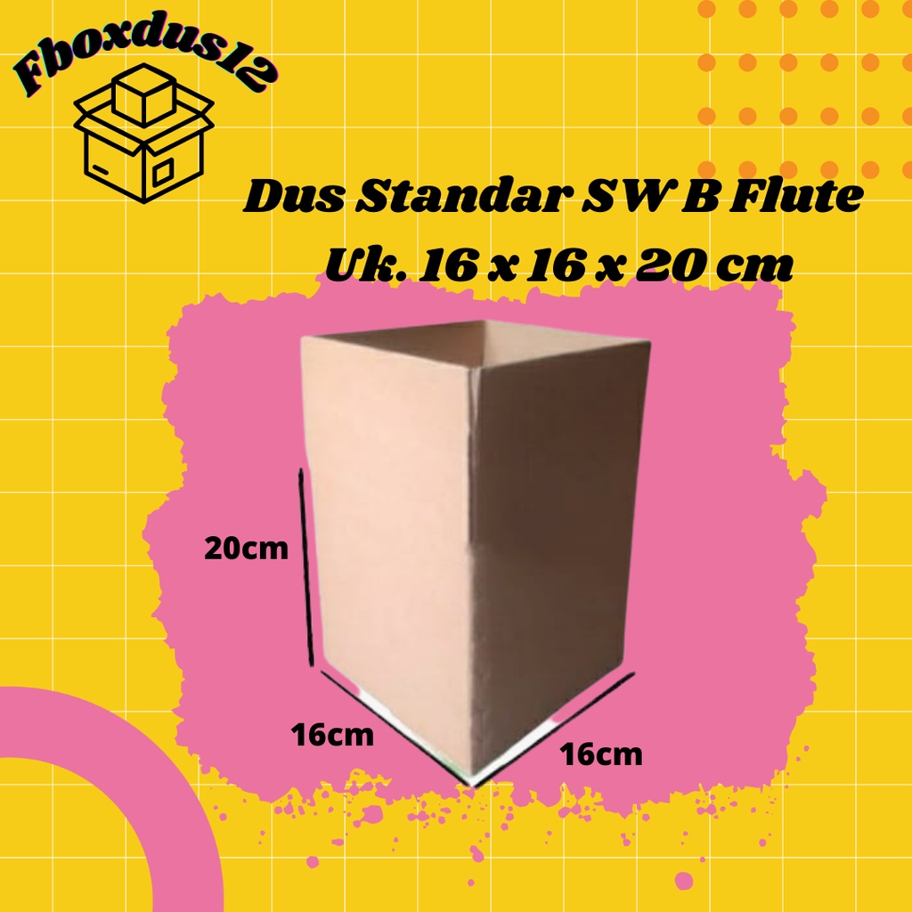 

Kardus Dus Packaging Box Kemasan Baru Polos B flute uk. 16x16x20cm ( MINIMAL ORDER 5 PCS )