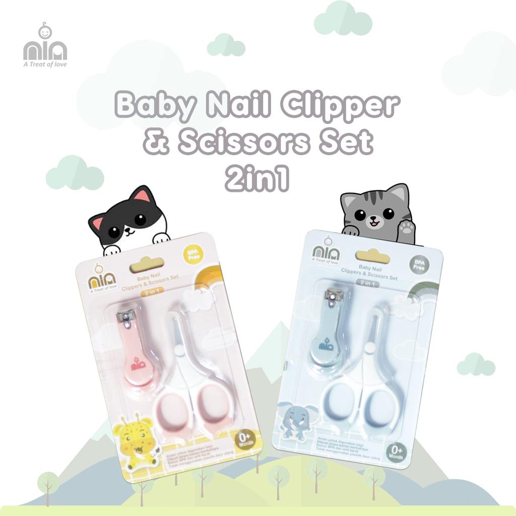 NIA BABY NAIL CLIPPER AND SCISSORS SET 2IN1 - SET GUNTING KUKU BAYI ISI 2