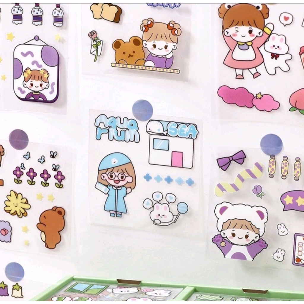 STICKER MOTIF KARTUN MOMO LUCU STICKCER BUKU, TUMBLR, CASE HP