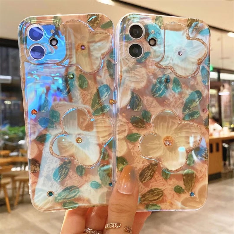 Case Desain Lukisan Cat Minyak Bunga Camellia Untuk IPhone 12 13 11 Pro Max X Xs Max Xr Ffdgd