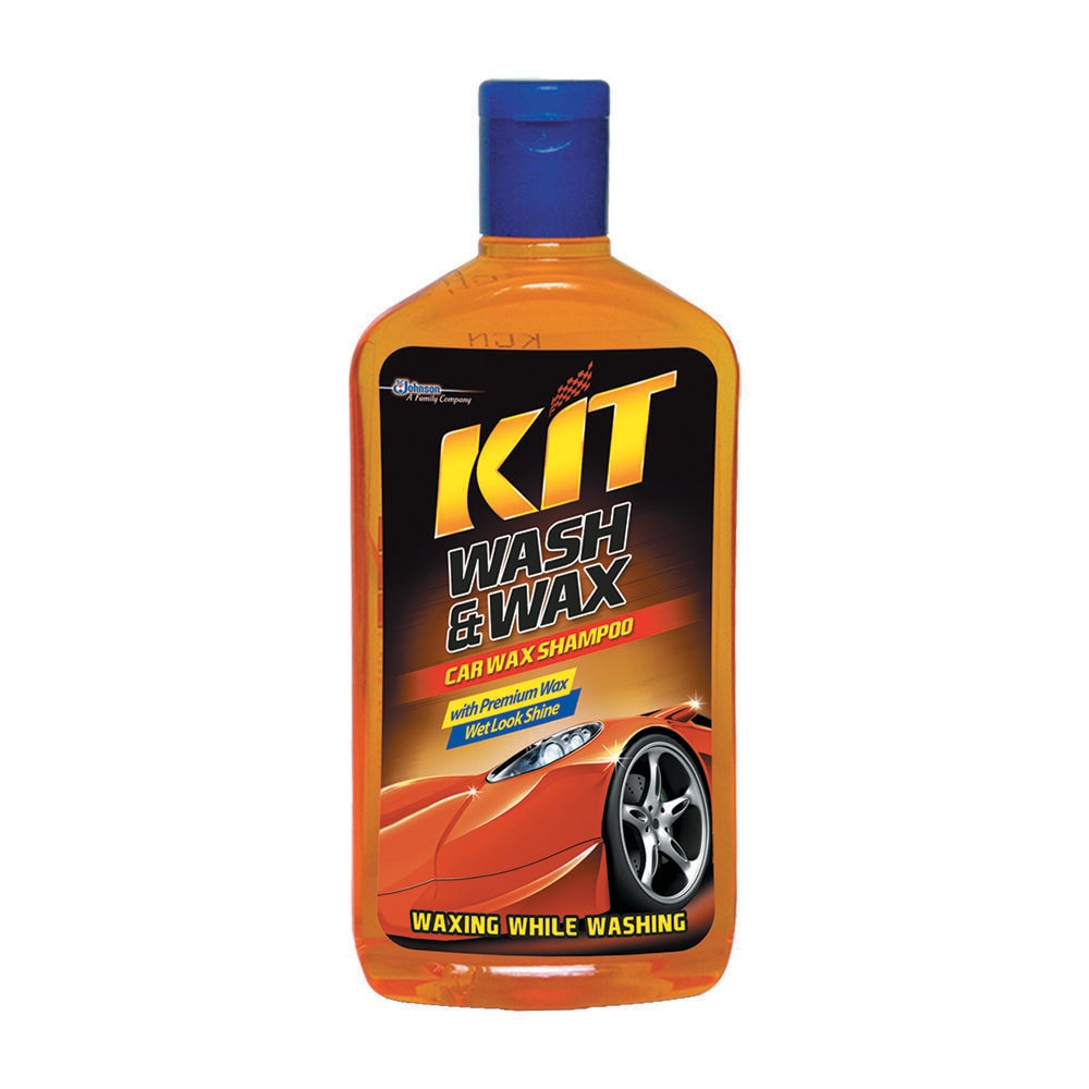 Kit Wash &amp; wax carwax shampoo with premium wax 500 ml / Kit shampo botol