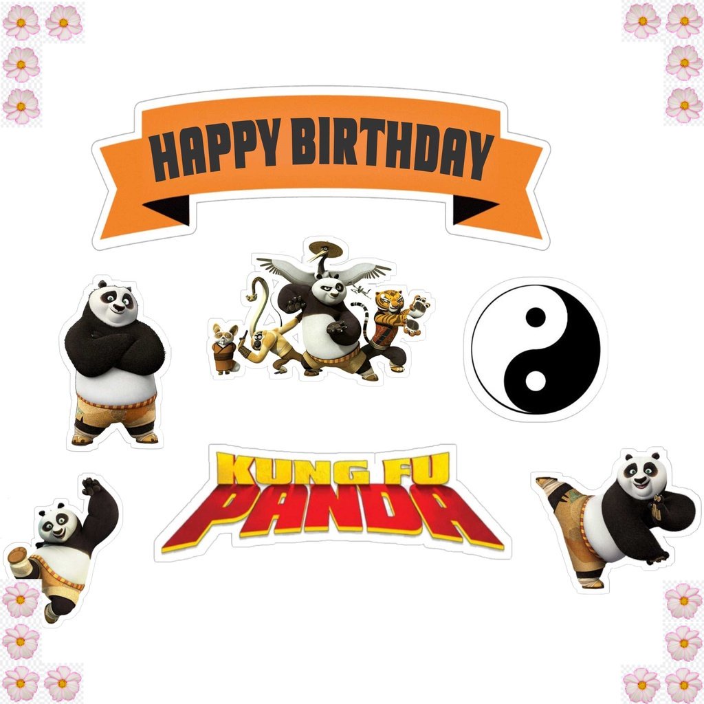 

TOPPER CAKE ULANG TAHUN / HIASAN KUE CUSTOM KUNGFU PANDA AENBAG TOPER KERTAS