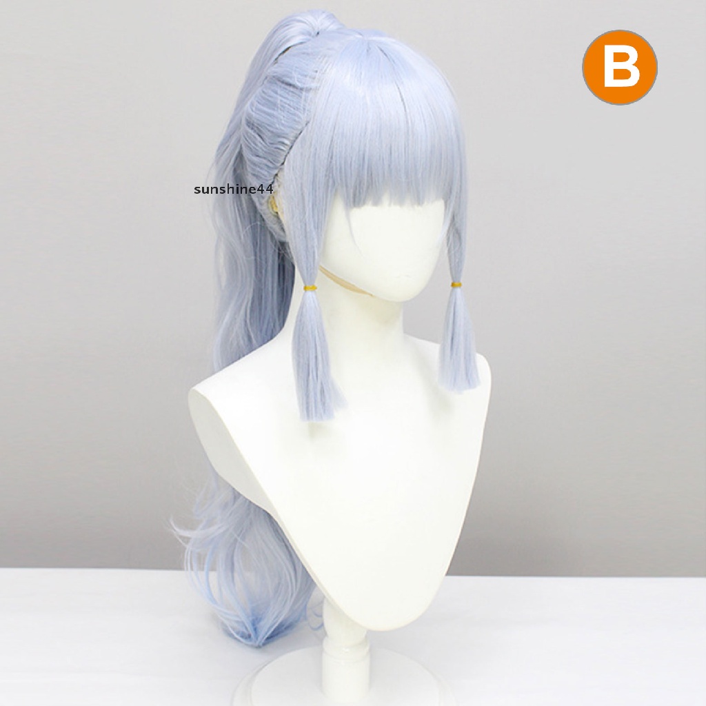 Sunshine Wig / Rambut Palsu Sintetis Model Ayaka Kamizato Untuk Kostum Halloween / Pesta