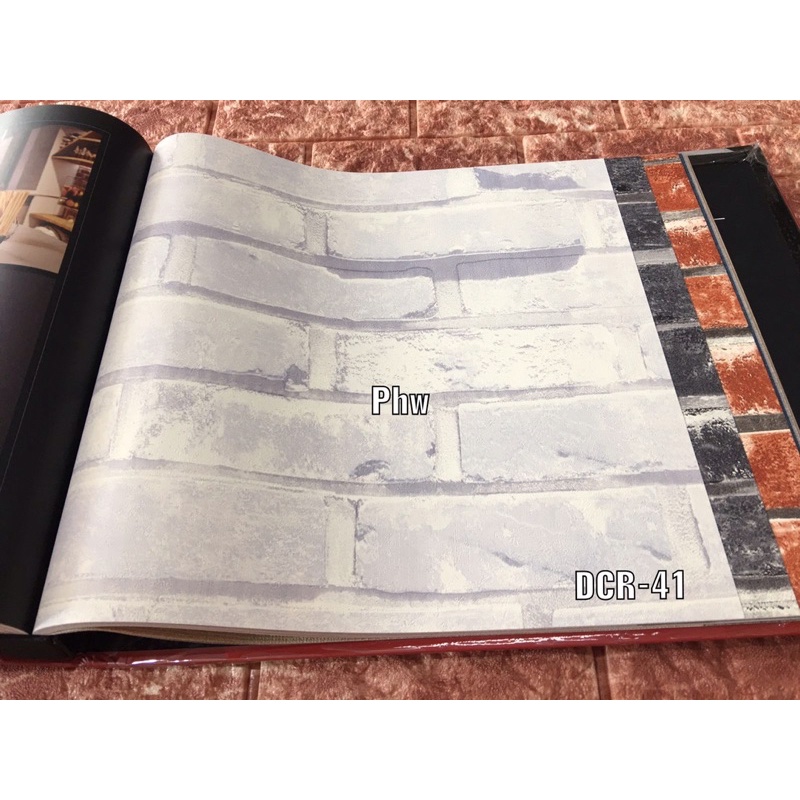 WALLPAPER DINDING MOTIF BATU BATA 3D TERBARU DCR