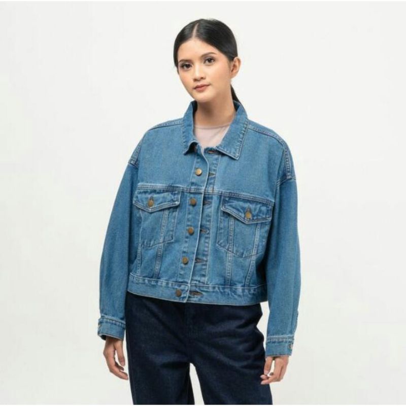 Jean Jacket Jeans Wanita Oversize