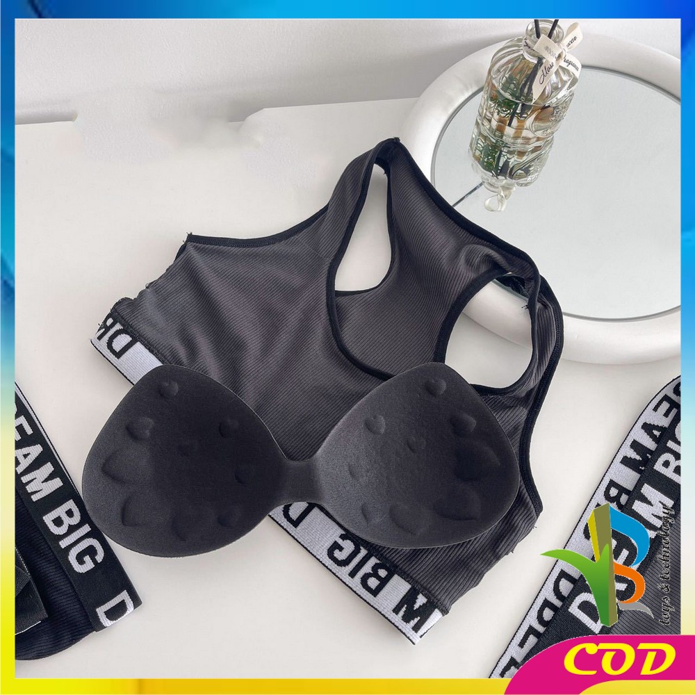 RB-P404 Bra Set Celana Dalam Wanita BH Sport Bra Push Up Gym Fitness Senam Zumba Joging Yoga / Pakaian Dalam Tanpa Kawat Pakaian Olahraga  One Set Fashion Korea Elastis Anderwear