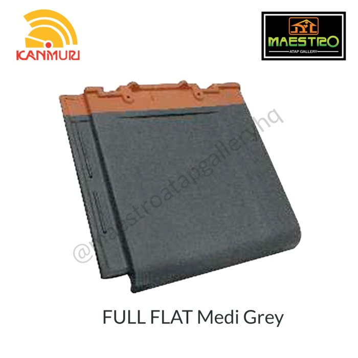 Genteng Kanmuri full Flat Medy Grey Kw1