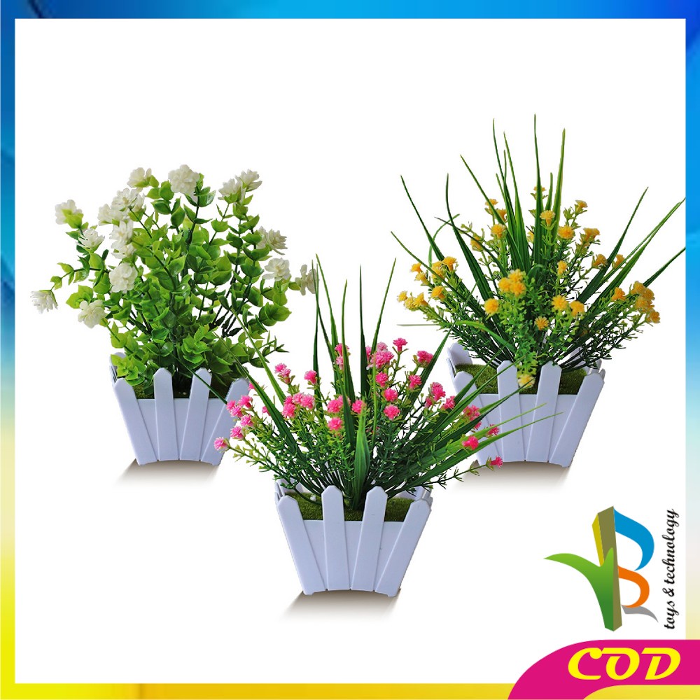 RB-C290 - C295 Tanaman Bunga Hias Plastik Artificial Flower Decoration Ornamen Pot Bonsai Pajangan Dekorasi Rumah Bunga Hiasan