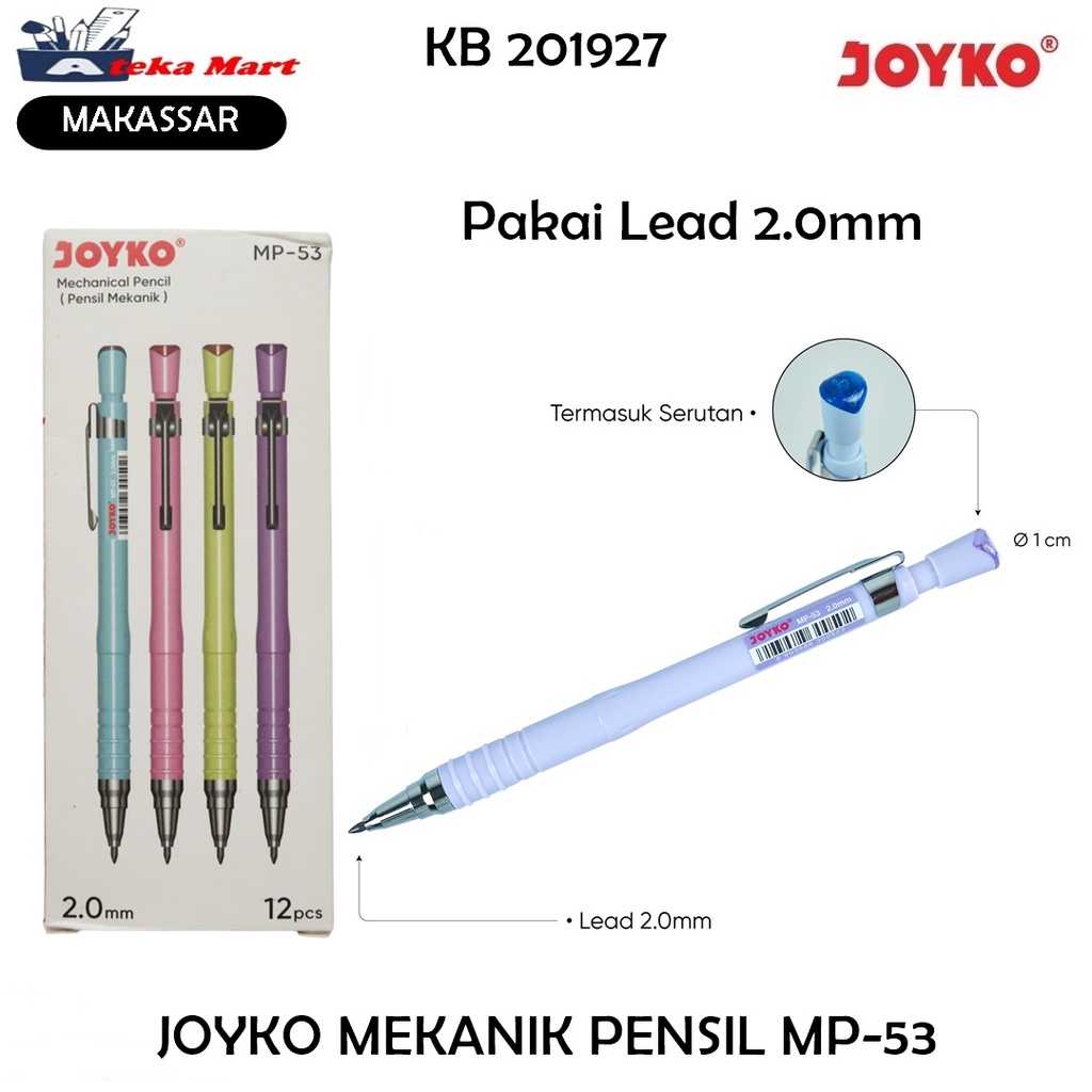 

[BOX/12PCS] JOYKO MEKANIK PENSIL MP-53 2.0MM