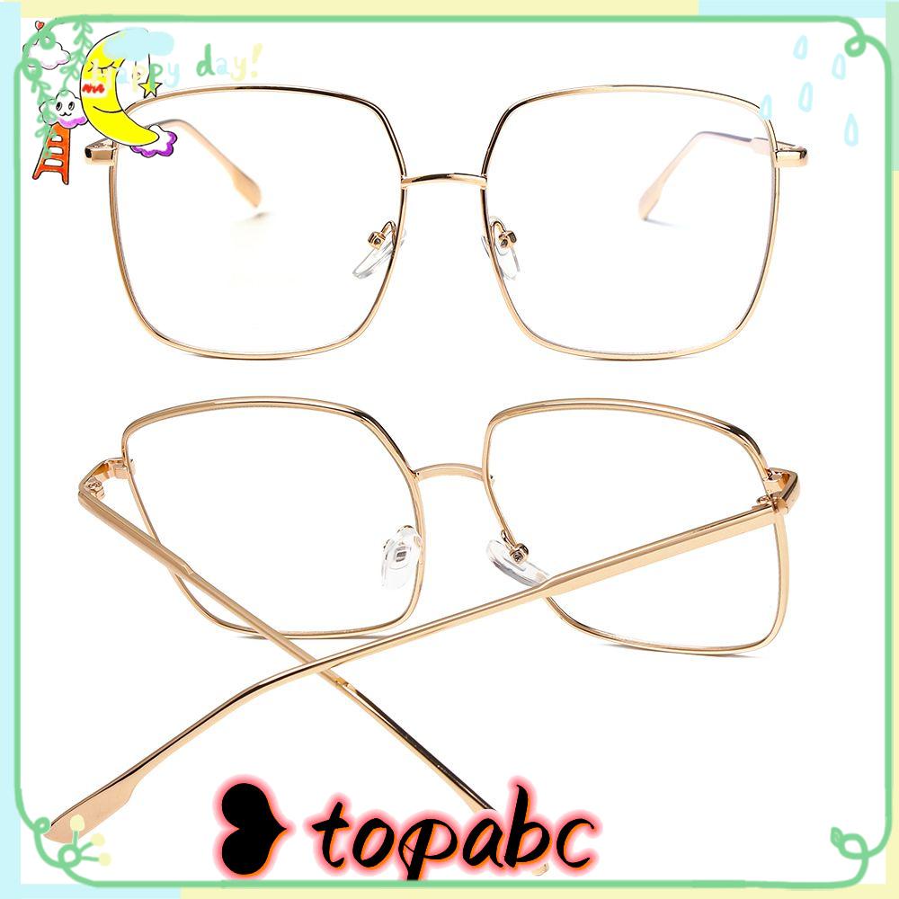 Kacamata Optik Portable Bentuk Kotak Bahan Metal Gaya Vintage