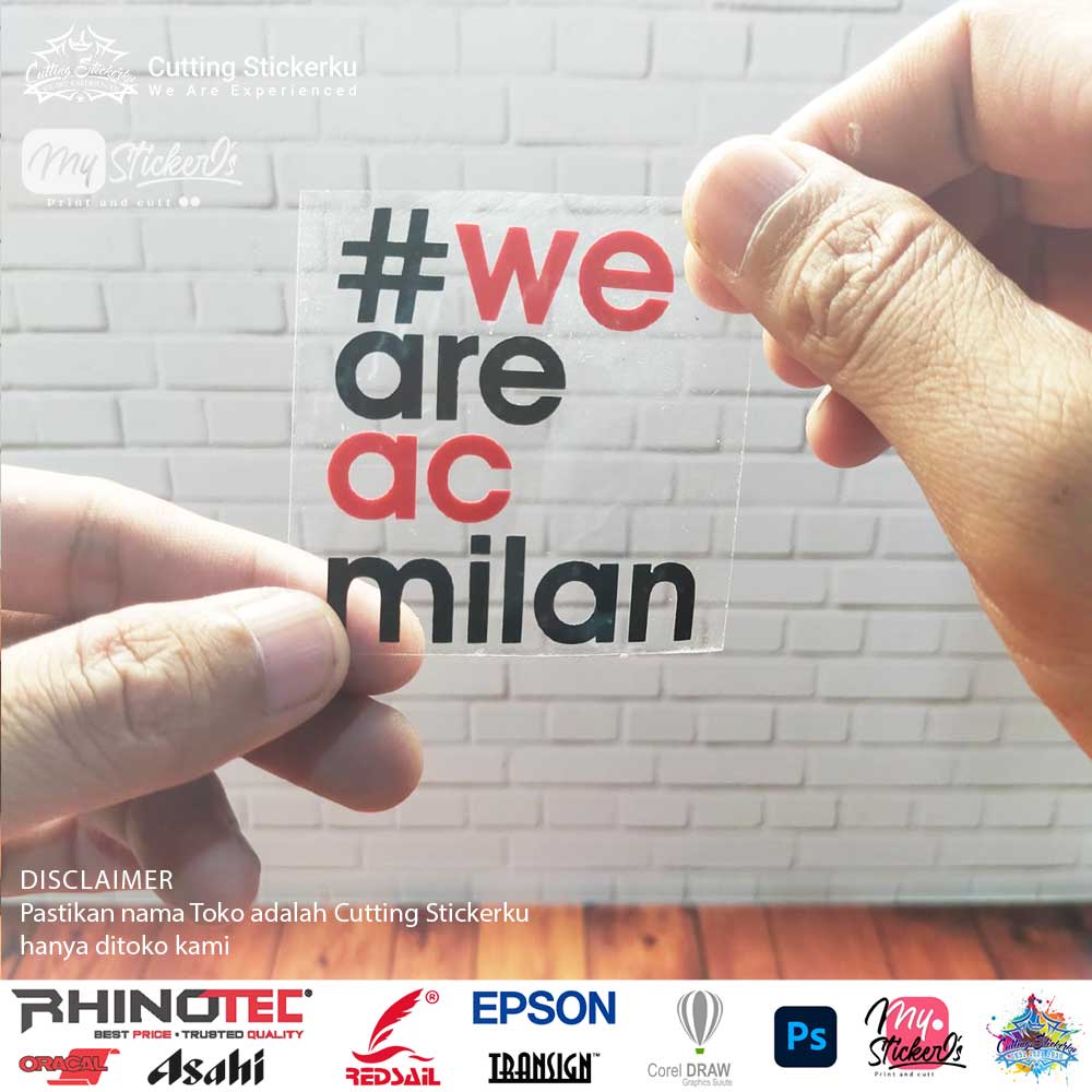 Cutting Stiker We Are Ac Milan Variasi Motor Mobil Sticker Timbul Keren Nyala Dasbor Spakbor Visor Body Kaca Helm Laptop Hologram Reflective Tahan Air Bodi Samping Nama Scoopy Vario Beat Nmax Pcx Vespa Aesthetic Pickup Anime Windshield Kustom Modif Bola