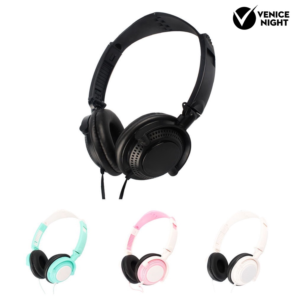 (VNEP) (Berkabel) 3.5mm HiFi Stereo Bass Berat Pengurangan Kebisingan Telepon Headphone dengan Mic