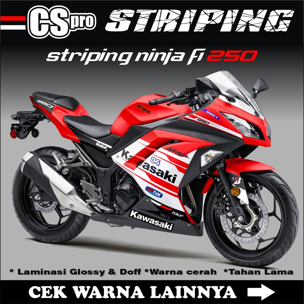 Jual STIKER STRIPING MOTOR NINJA 250 FI OLD EDIS DUCATI / DECAL STIKER