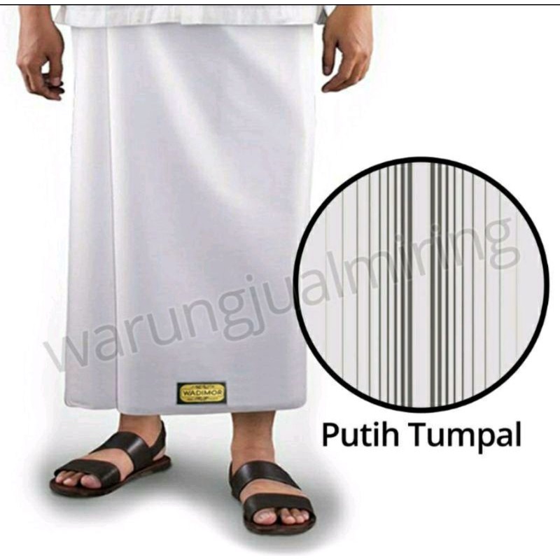 Sarung WADIMOR Hitam Polos Ntpl Tanpa Tumpal Putih Polos Ntpl Hitam Tumpal Putih Tumpal Kain Samping Sholat Santri Putra Katun Tenun Pesantren Santri Dewasa Jumbo Pria Laki