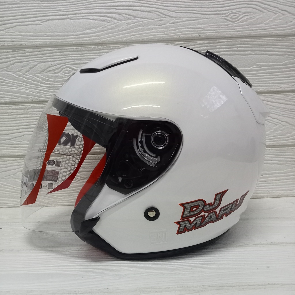 Jual HELM HALF FACE DJ MARU DJMARU SOLID WHITE HELM KYT DJMARU POLOS