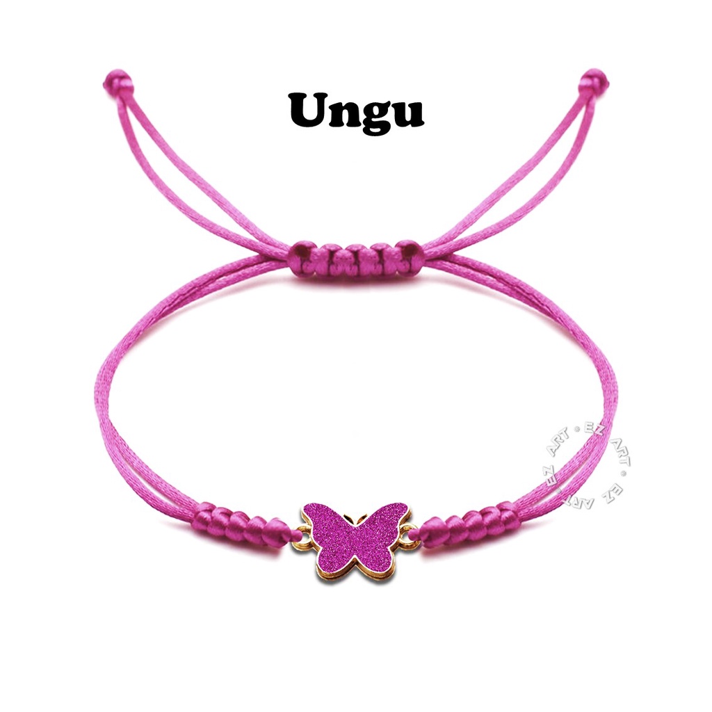 GELANG KONEKTOR KUPU-KUPU BUTTERFLY TALI SATIN SERUT LEMBUT WARNA WARNI ADJUSTABLE UNTUK WANITA