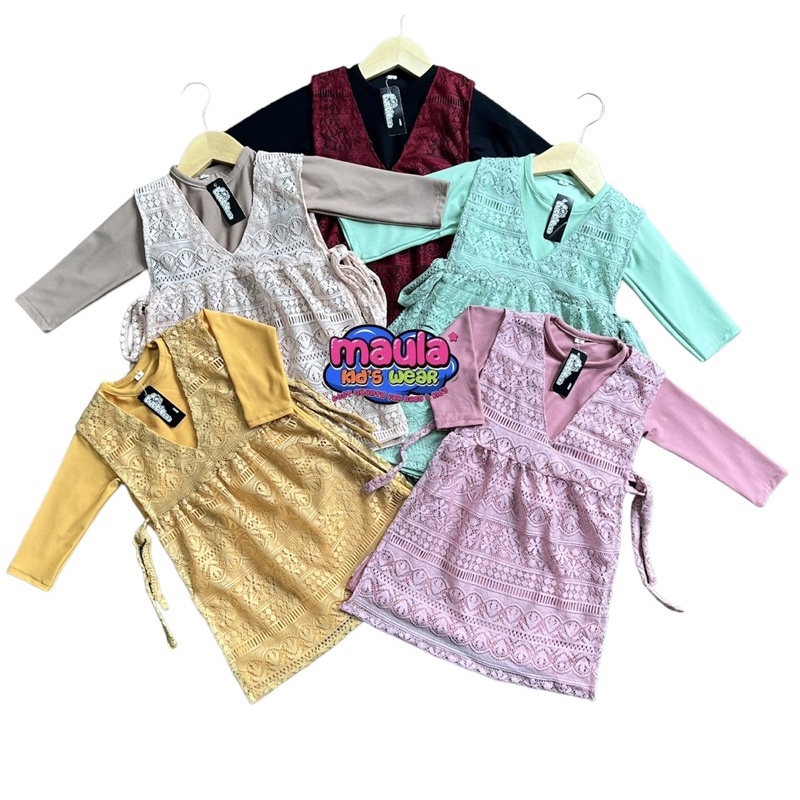 Gamis Bayi Perempuan Newborn 0-2 Tahun Vest BRUKAT Anak Rompi Katun Spandek jersey dusty