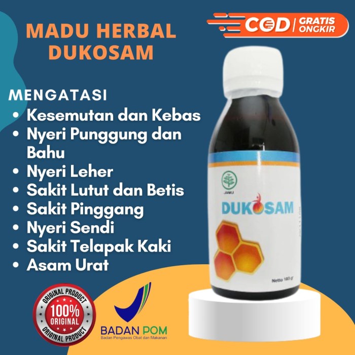 MADU HERBAL DUKOSAM ORI ATASI NYERI LINU PEGAL LEHER PUNGGUNG BETIS