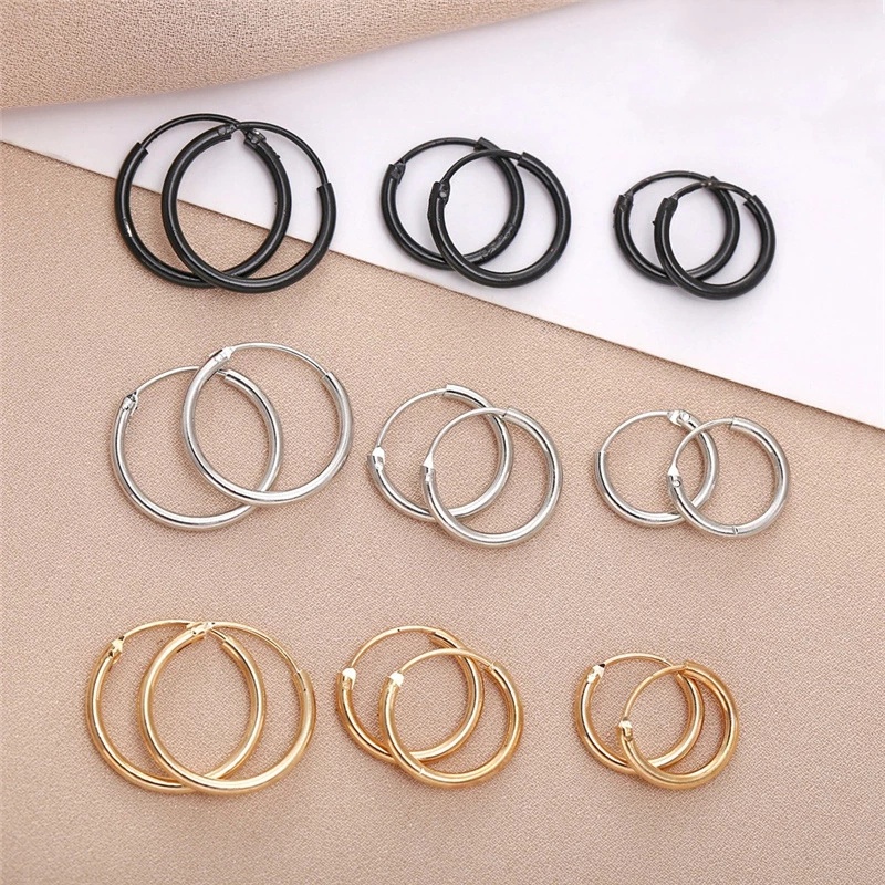 Anting Hoop Kecil Warna Silver Untuk Pria Dan Wanita