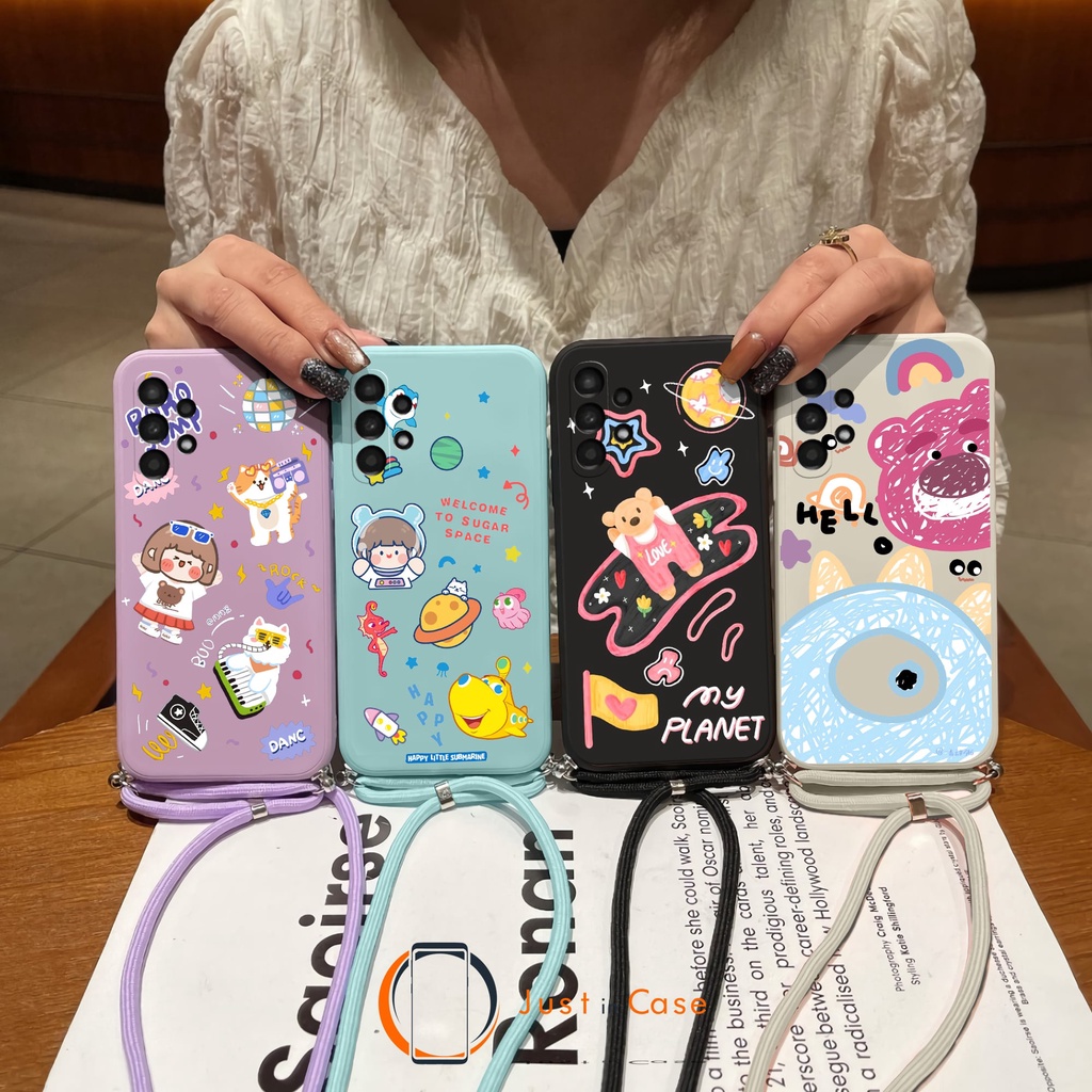 Sling Case Macaron Softcase Tali (UV16) Samsung A33 A13 A73 A53 A23 A32 A52 A52S A72 A22 4G A22 5G A12 M12 A02S A03S A03 CORE A71 A51 A10 M10 A11 M11 A20 A30 A30S A50 A50S A21S A20S