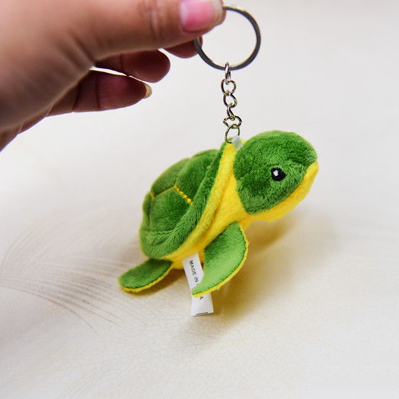Mary Turtle Plush Keychain Boneka Binatang Keyring Lembut Lucu Mini Kartun Binatang