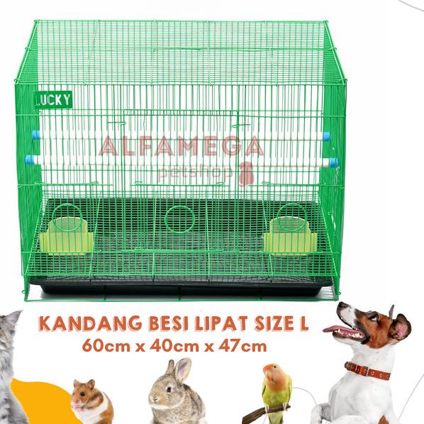 KANDANG UMBARAN BESI LIPAT SIZE L 60x50x44 BURUNG PLECI LOVEBIRD LUCKY