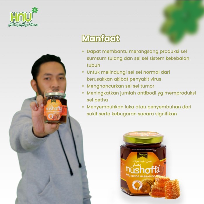 

Madu Mushoffa Dari Kebun Bunga Habbatussauda 250Gr