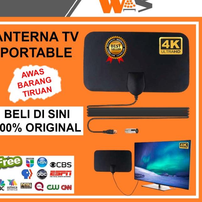 Antena Tv Digital Indoor Led Rumah Portable Antenna Penguat Sinyal Tv