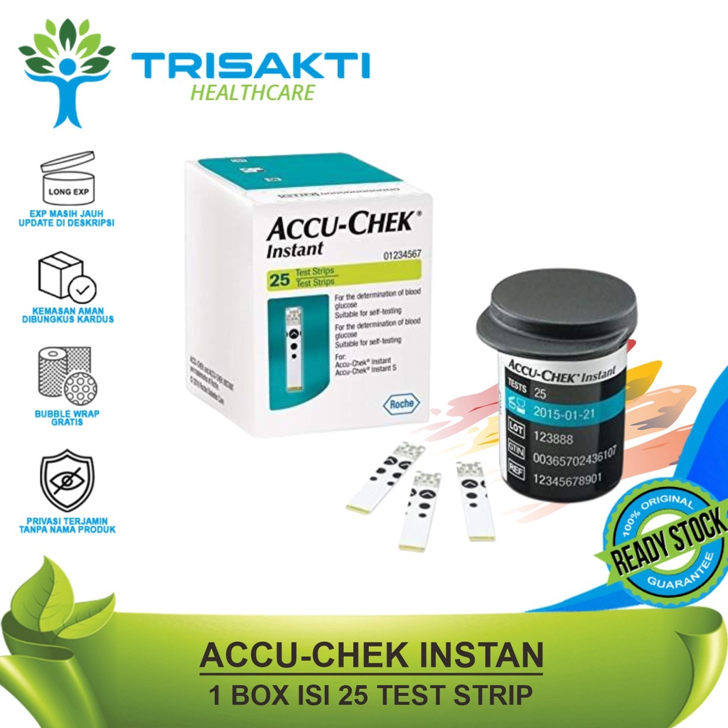 Jual Accu Check Instant Strip Cek Gula Darah Isi 25 Strip Shopee