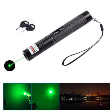 Green Laser Pointer 303 / Laser Hijau / FREE BATTERY / FREE CASAN / Laser Kunci Pengaman