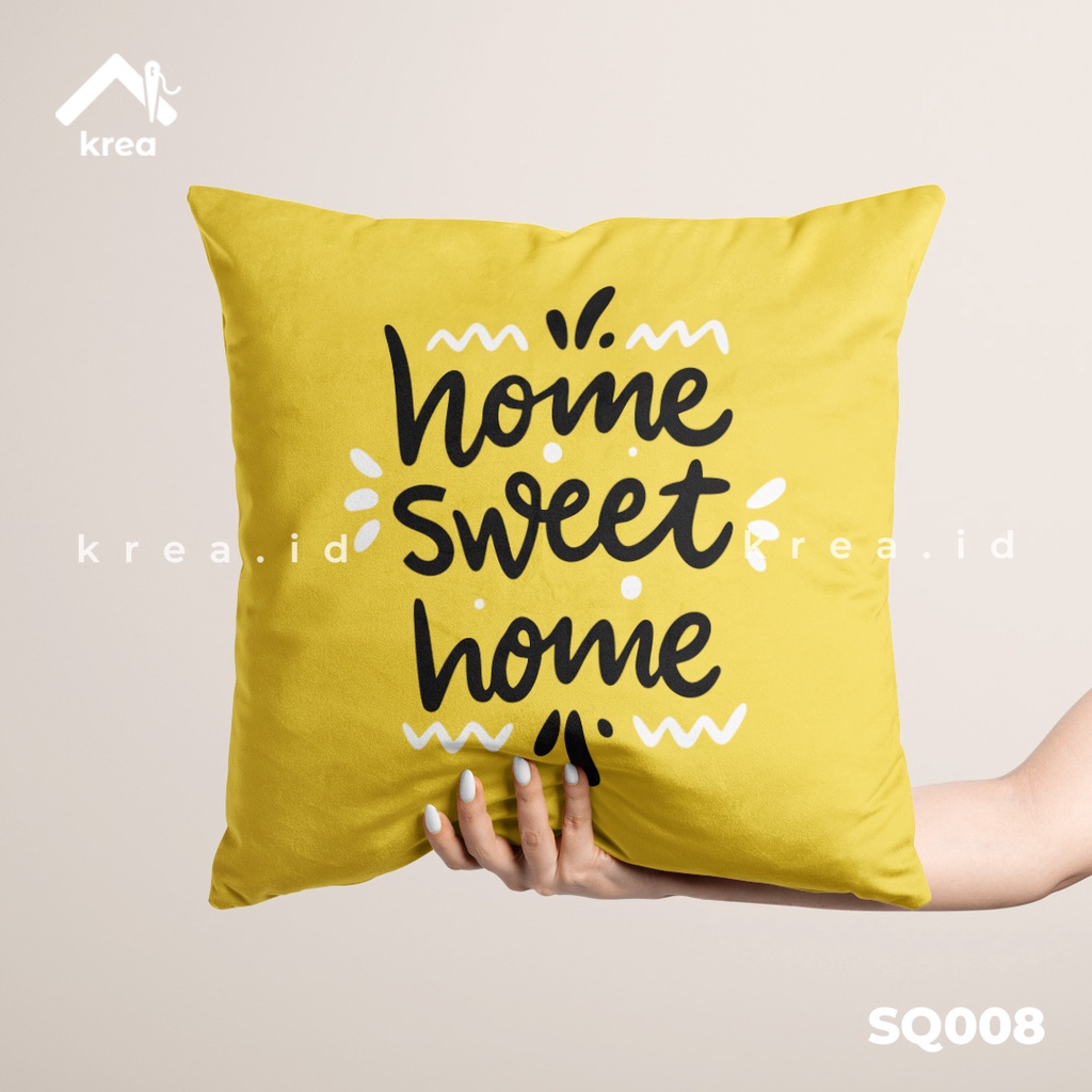 SARUNG BANTAL SOFA KATA KATA HOME SWEET HOME 2 UKURAN 40x40