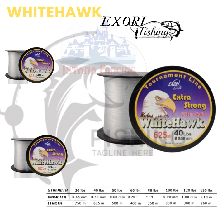 Senar Whitehawk Exori WHITE HAWK 25LBS/ 30 LBS/40/50/60/80/100/120/150 LBS