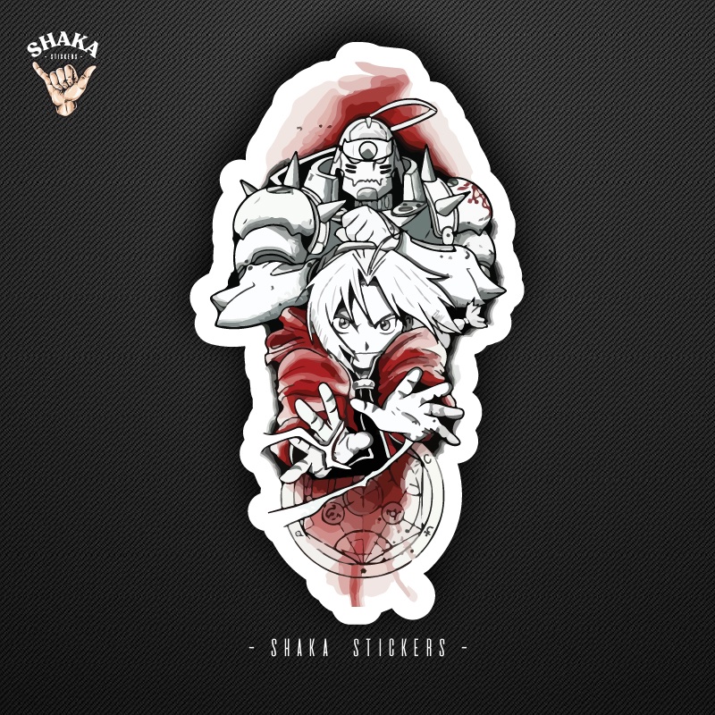 

Stiker Anime Full Metal Alchemist FMA Brotherhood Sticker Grafatac Anti Air Stiker untuk Aksesoris Case HP Laptop Stiker helem Kulkas