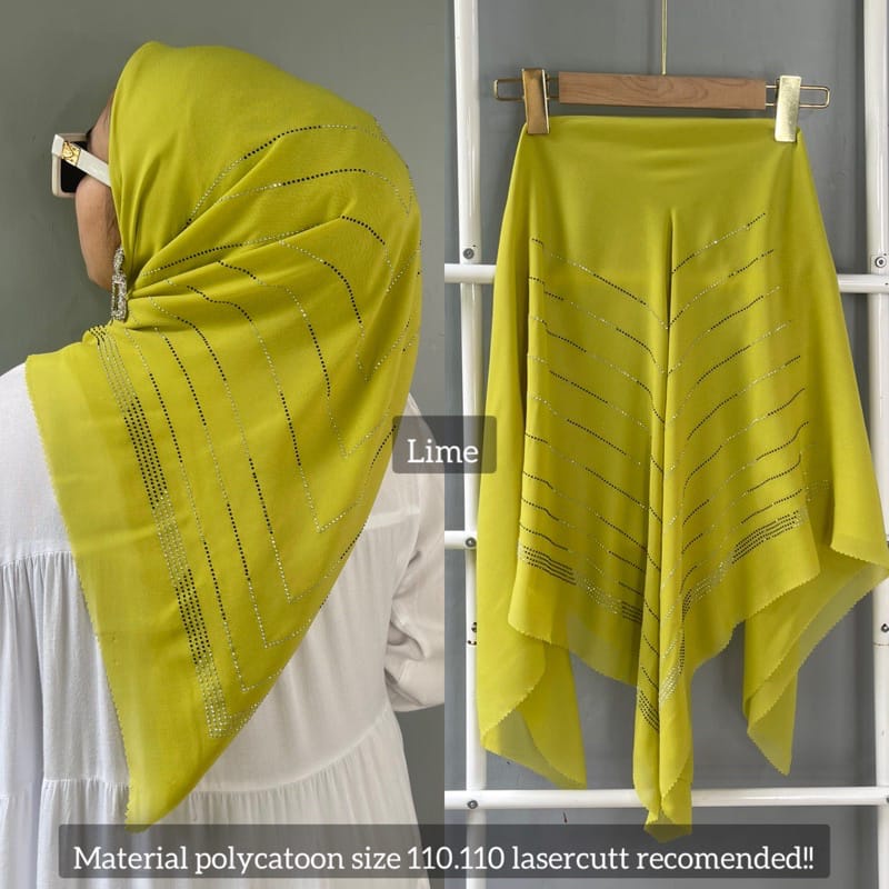 Kerudung Segi Empat Payet Mewah Bella Lasercut Hijab Segiempat Bella Payet Glamour Pasar Hija'b