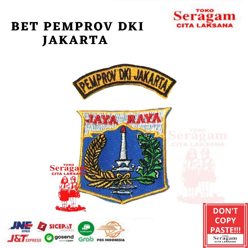 Badge / Emblem / Bet / Logo Pemprov DKI Jakarta Bordir Satu Set