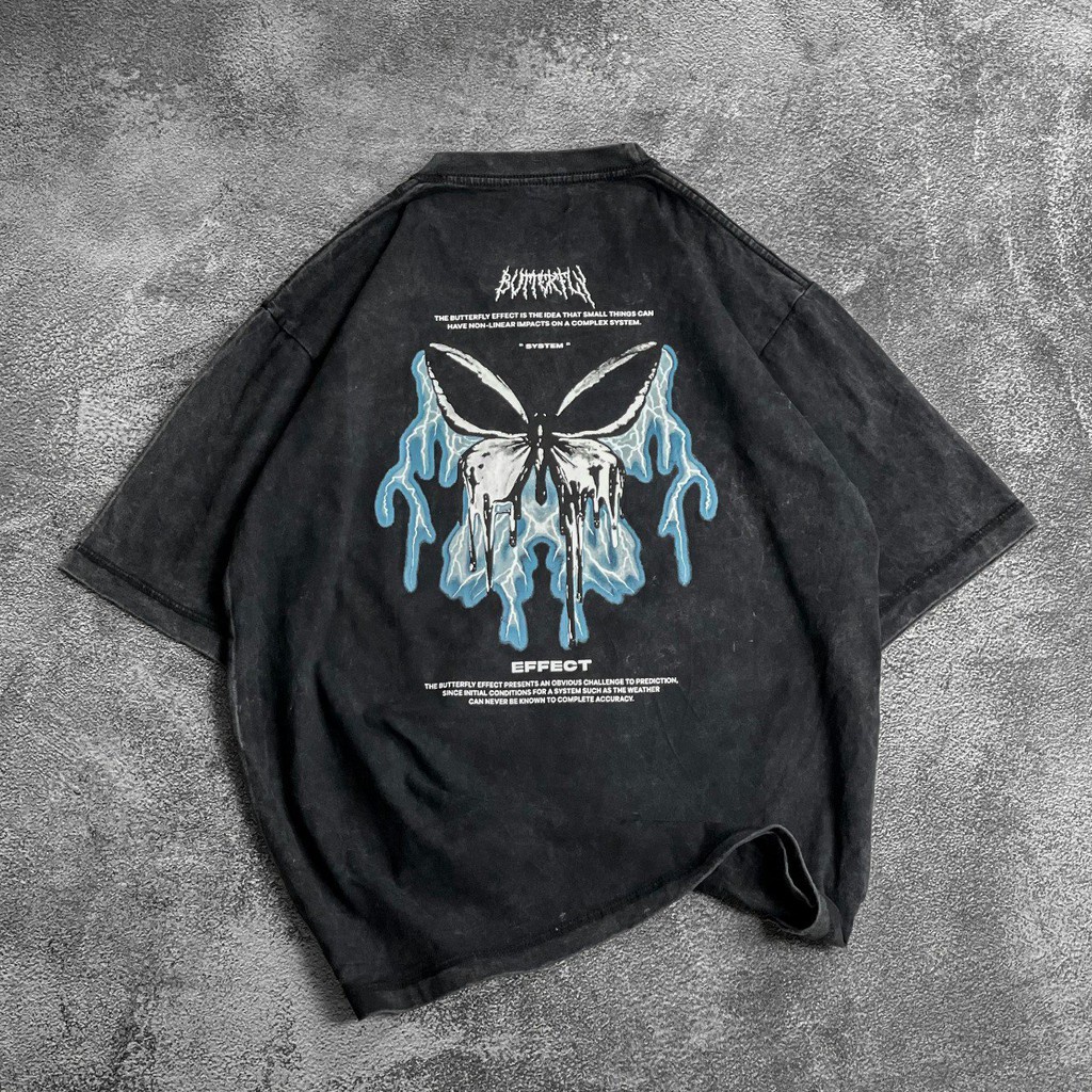 [Oversize] BAJU KAOS OVERSIZE WASH / OVERSIZE T-SHIRT WASH "butterfly effect"