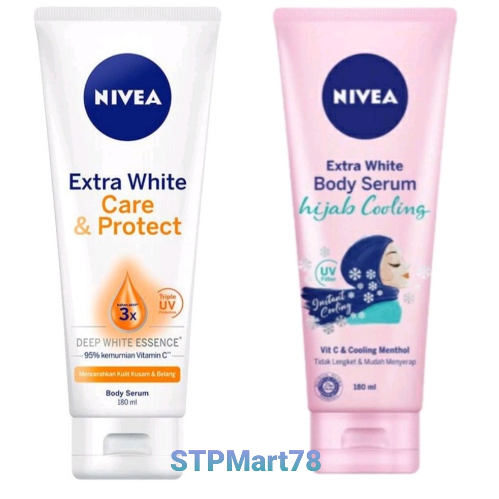 NIVEA Body Serum Extra White, Bright // Care &amp; Protect // Hijab Cooling // Super Vitamin 180ml