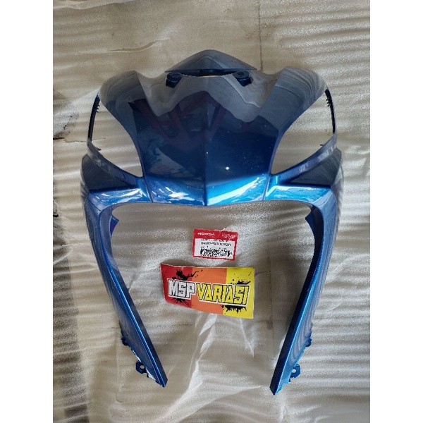 Original 64500 K03 N30ZB Cover FR TOP, Panel Depan Honda Revo Fi Biru
